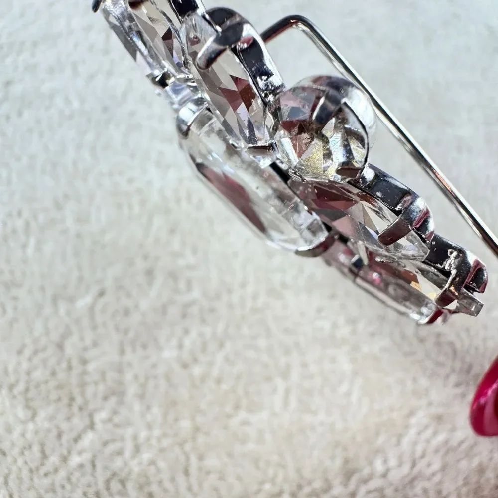 Crystal Rhinestone Stick Pin - Clear Silver - Picture 8 of 10